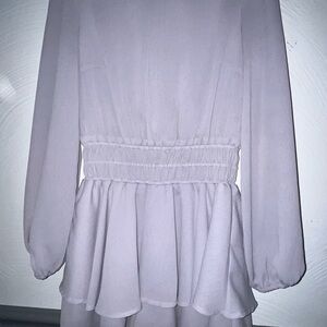 Altar’d State Elegant Light Purple Long Sleeve Romper